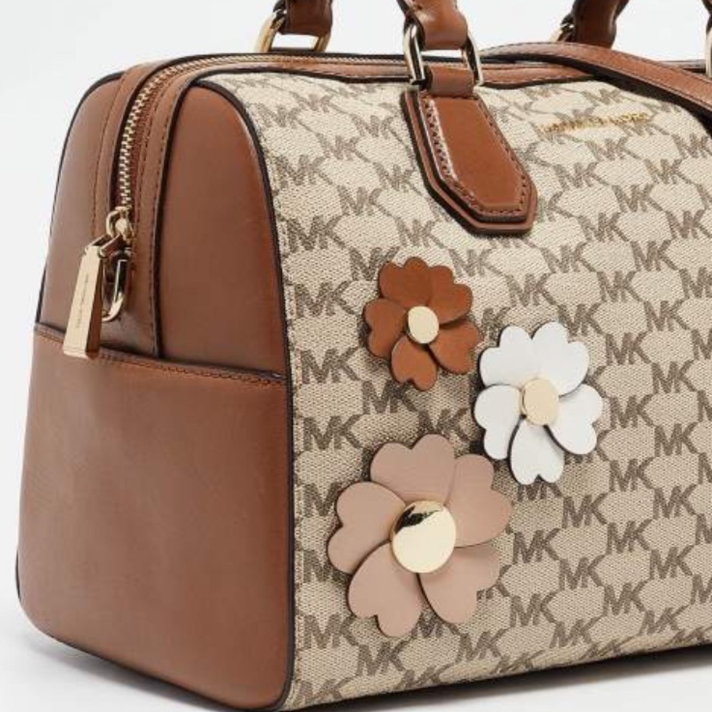 Monogram Floral Appliqué Satchel Mercier - Picture 11 of 16